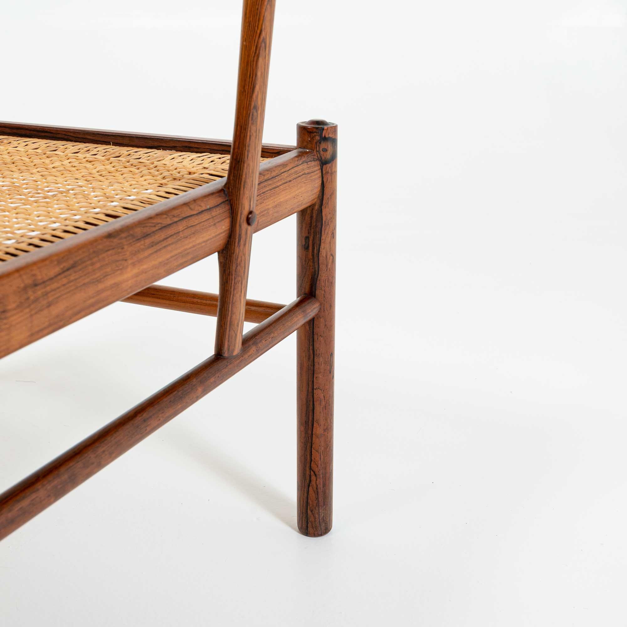 Ole Wanscher's Colonial Chair and Ottoman in Rosewood, 1950s For Sale 3
