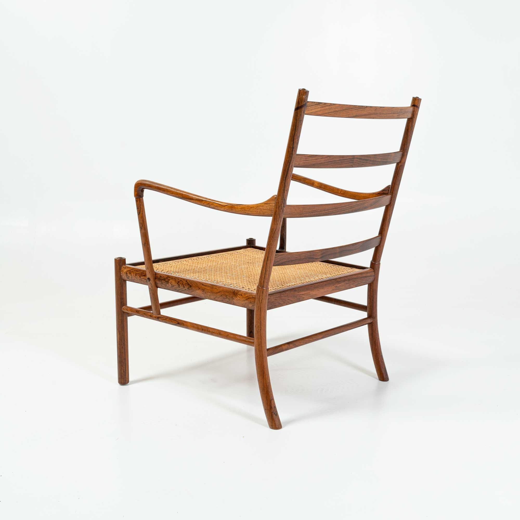 Leather Ole Wanscher's Colonial Chair in Rosewood with Maharam Sorghum Brown Cushions