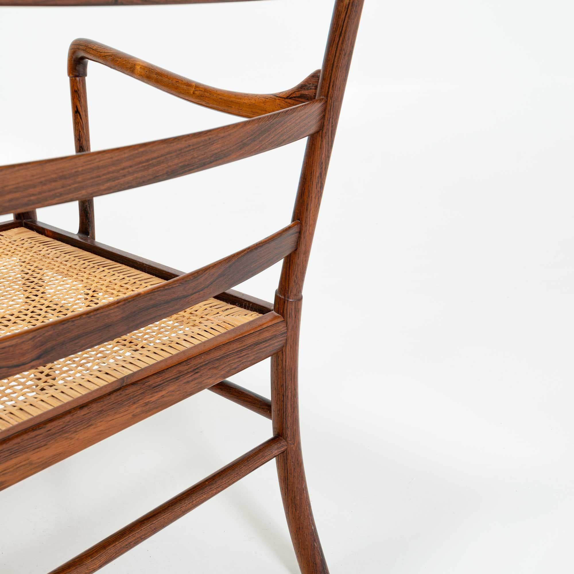 Ole Wanscher's Colonial Chair in Rosewood with Maharam Sorghum Brown Cushions 2