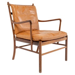 Ole Wanscher''s Colonial Chair aus Palisanderholz mit braunen Maharam-Sorghum-Kissen