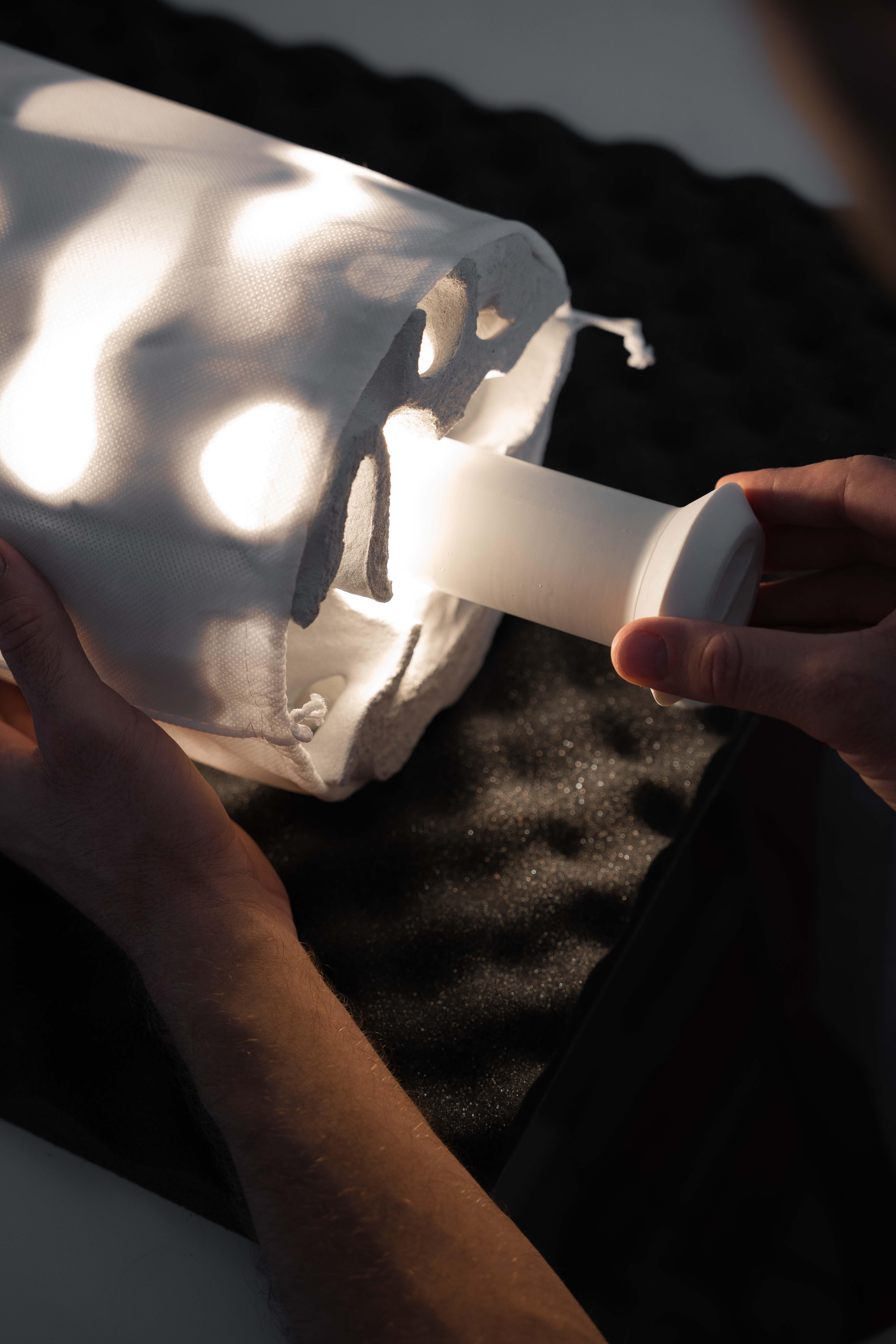 XXIe siècle et contemporain Lampe de bureau Olea, sable imprimé en 3D, éclairage organique sculptural, unique en vente