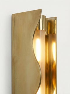 Oleaje Floor Lamp by Quintana Partners Studio, Solid Brass, 160 cm