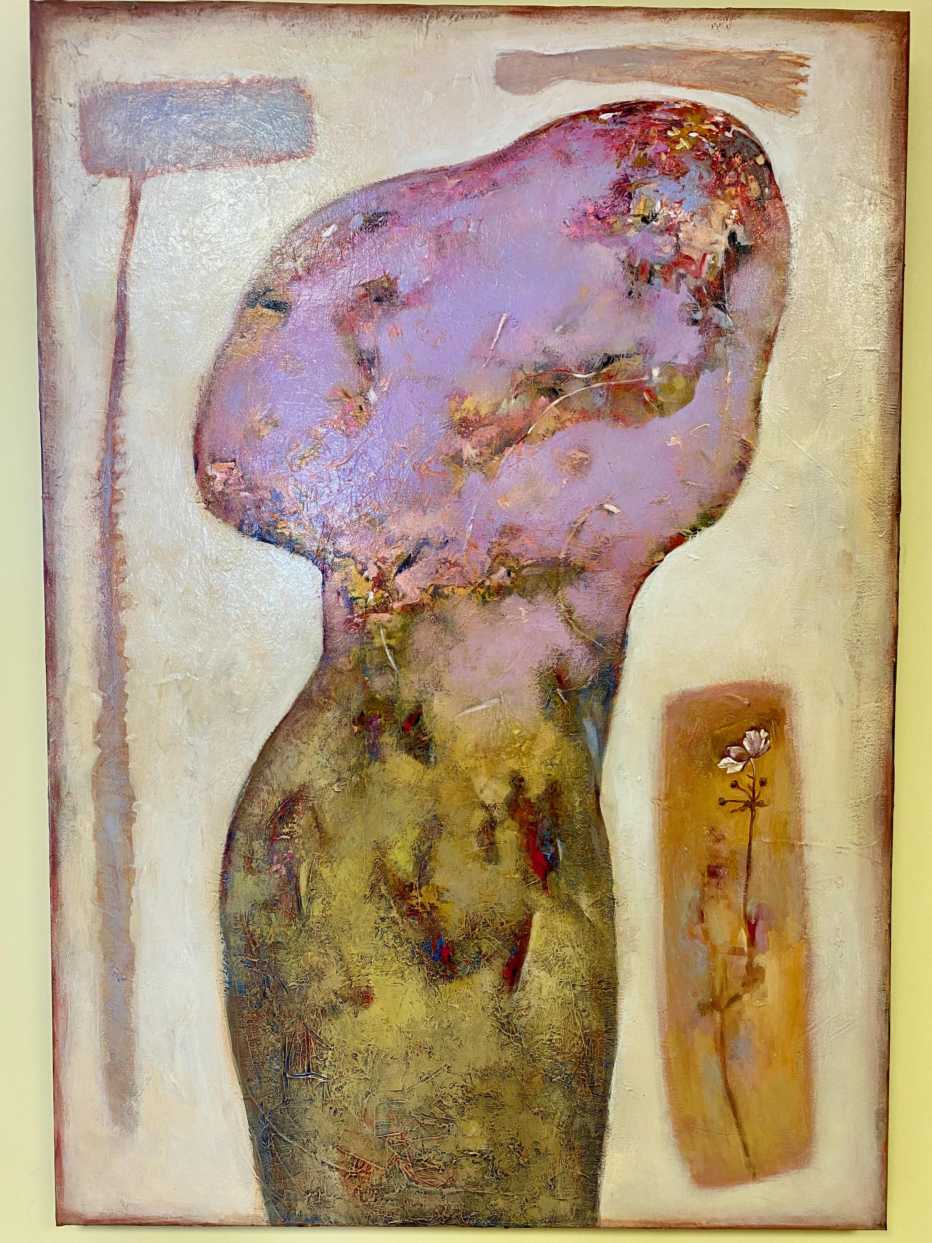 Dutch Oleg Bondarenko - Female form and Flower - acrylic on canvas For Sale