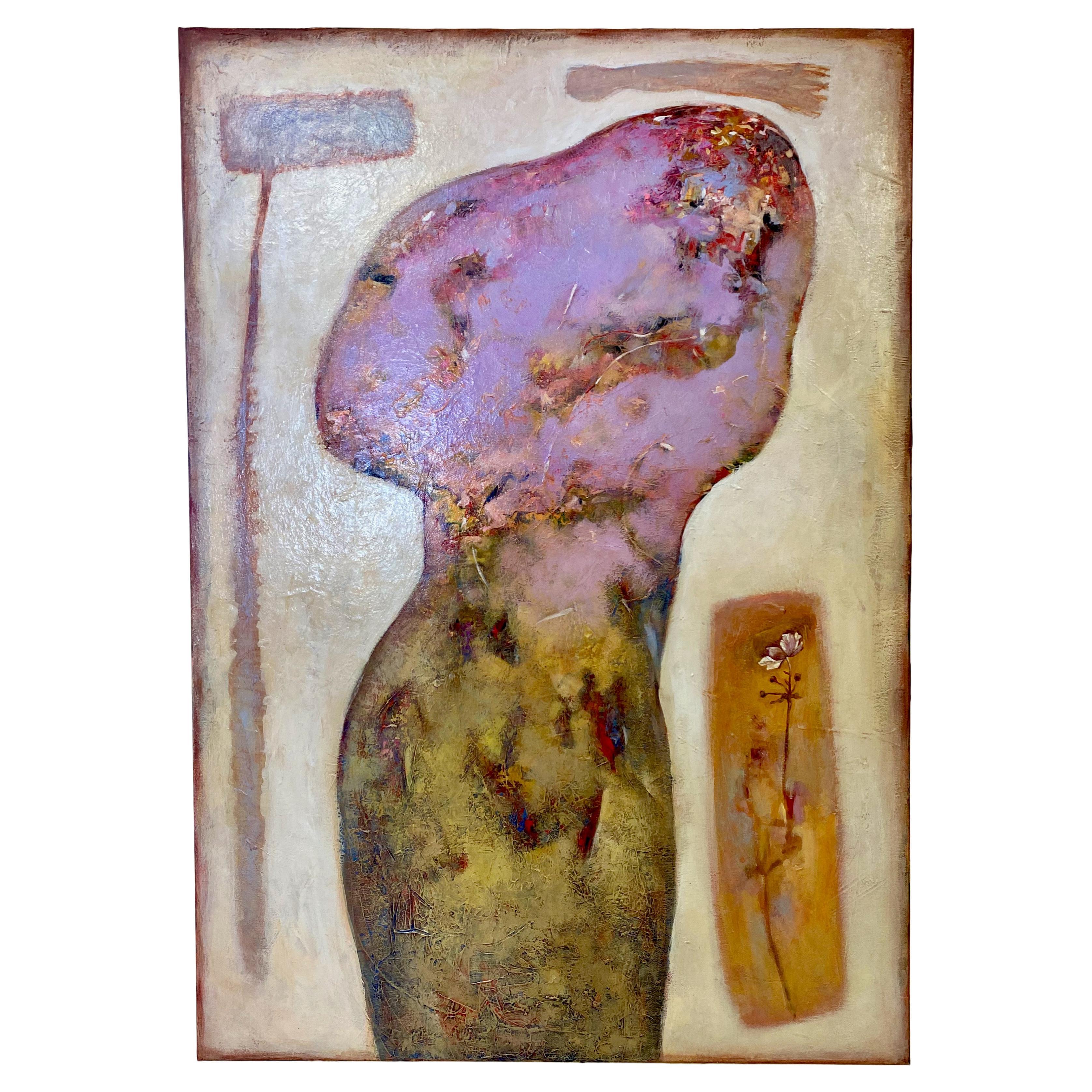 Oleg Bondarenko - Female form and Flower - acrylic on canvas