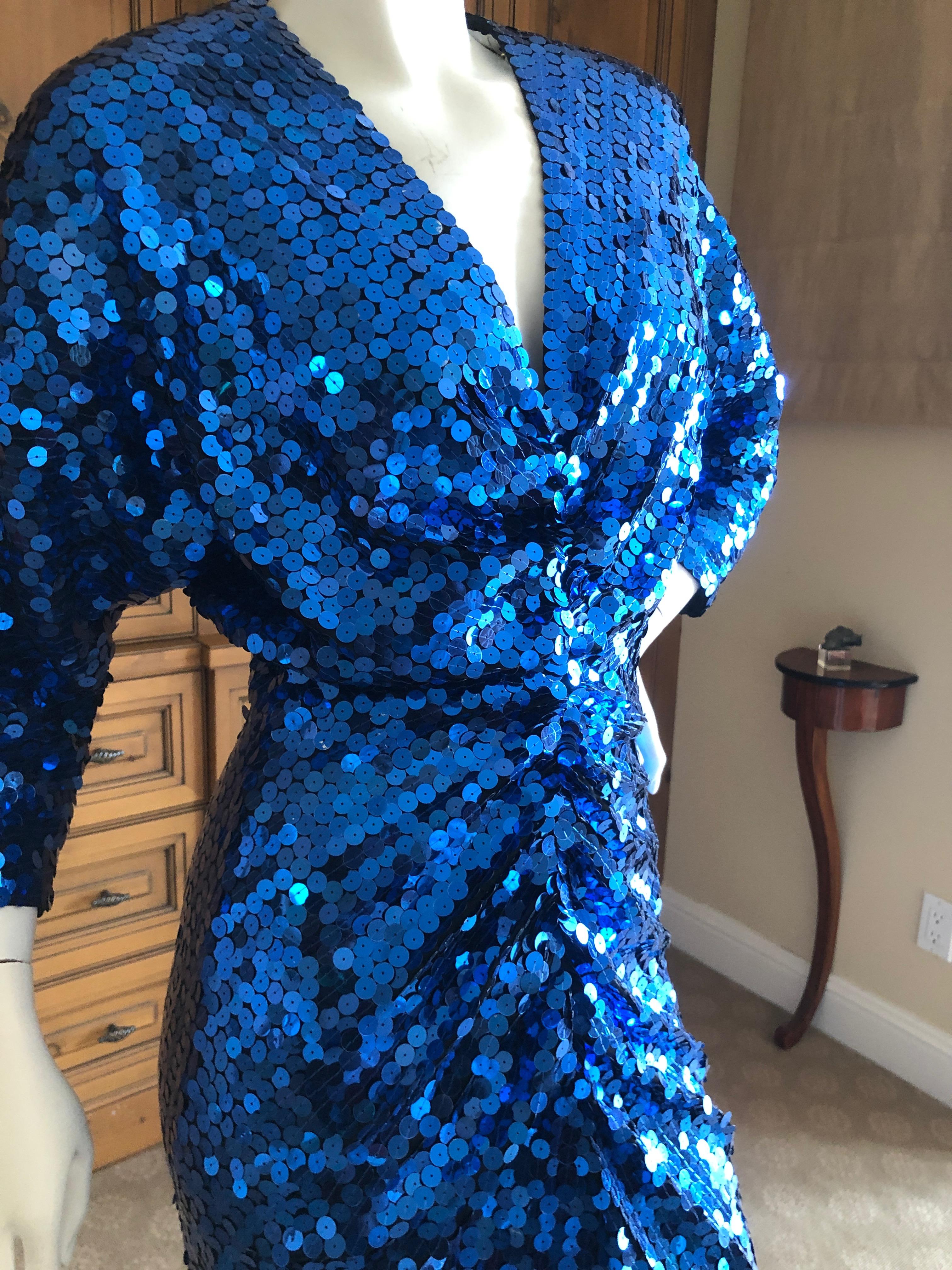 Oleg Cassini 1970's Sequin Disco Era Dress Sz 8 Deadstock New with Tags In New Condition For Sale In Cloverdale, CA