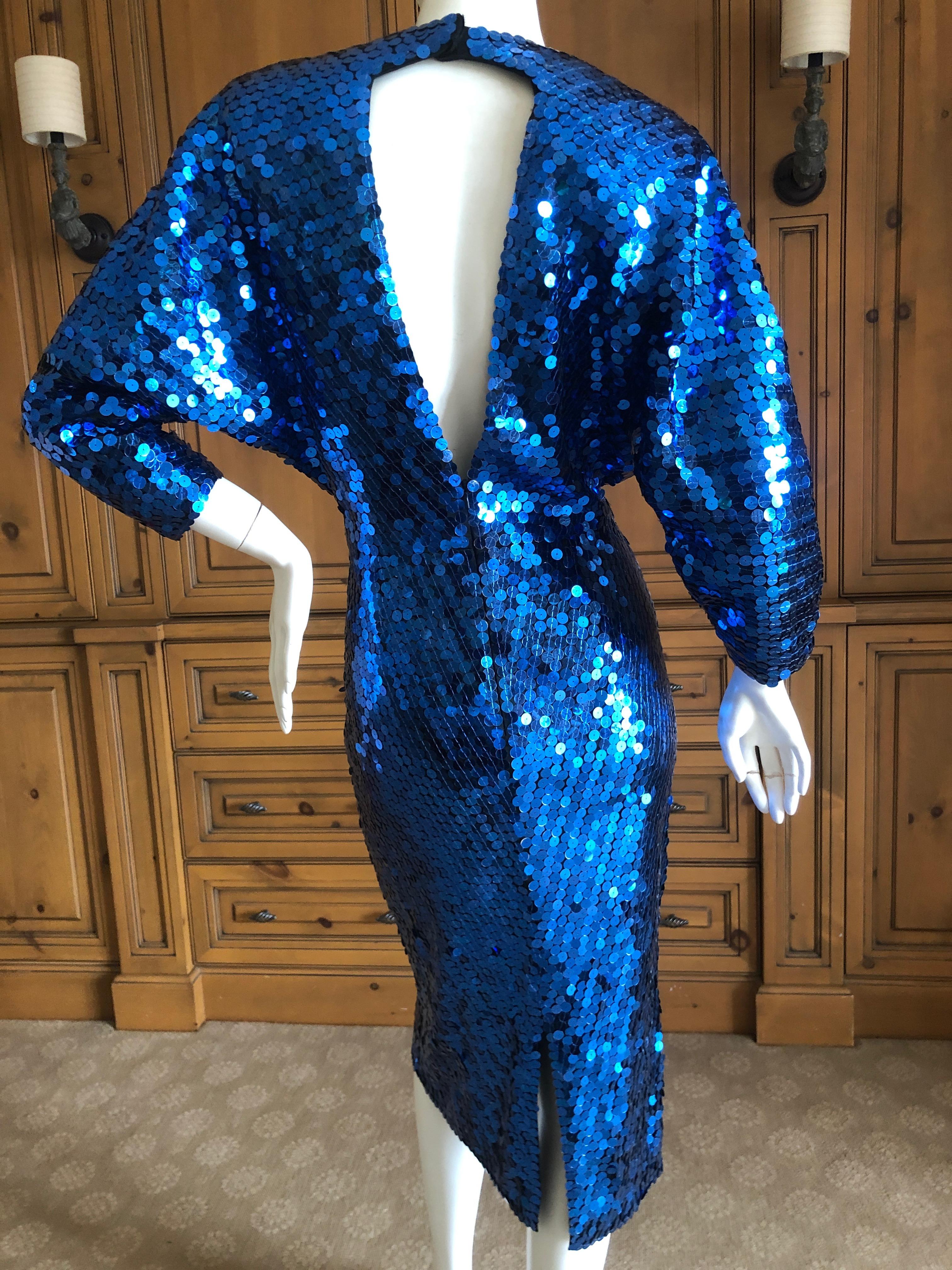 Oleg Cassini 1970's Sequin Disco Era Dress Sz 8 Deadstock New with Tags For Sale 1
