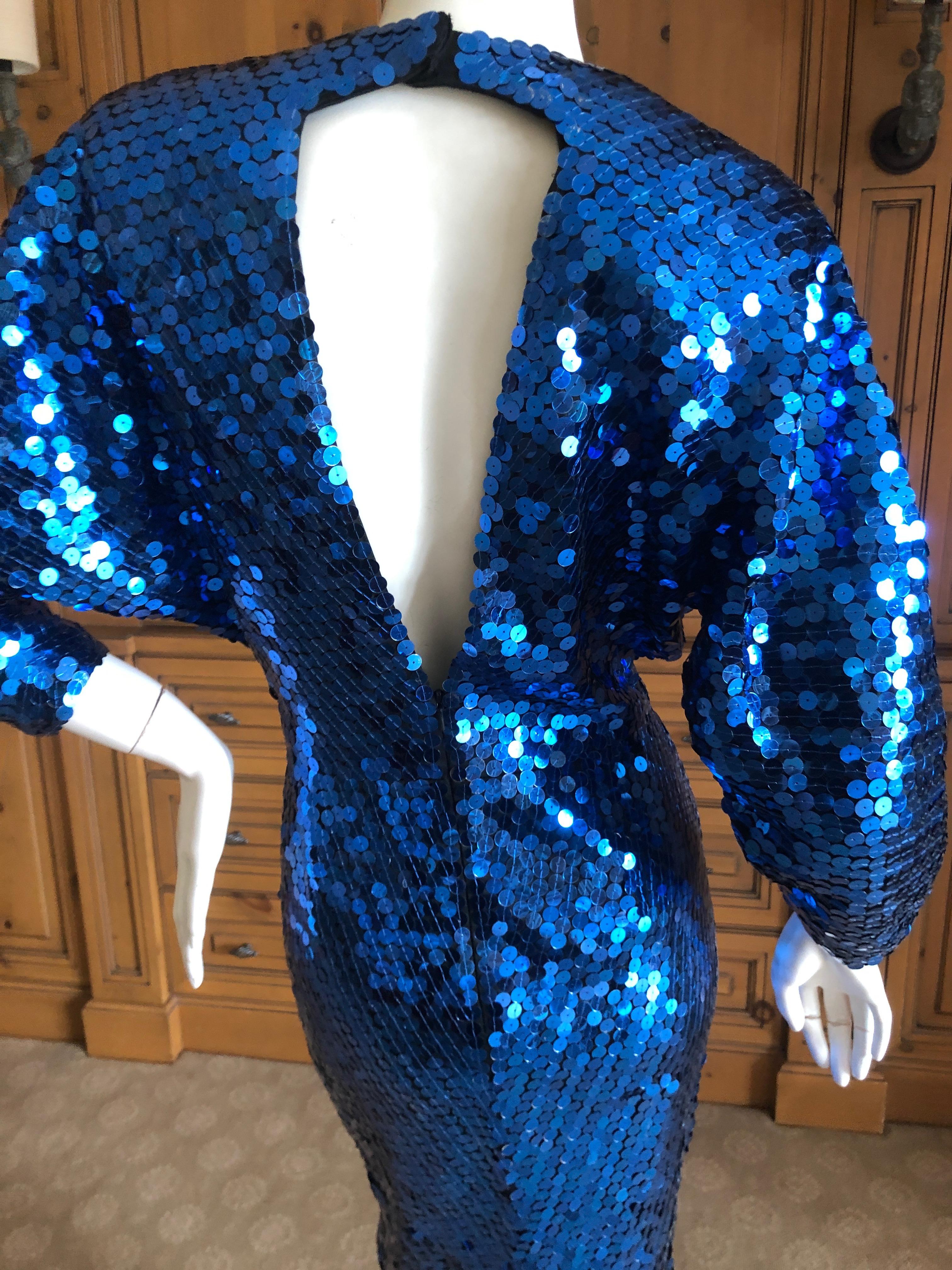 Oleg Cassini 1970's Sequin Disco Era Dress Sz 8 Deadstock New with Tags For Sale 2