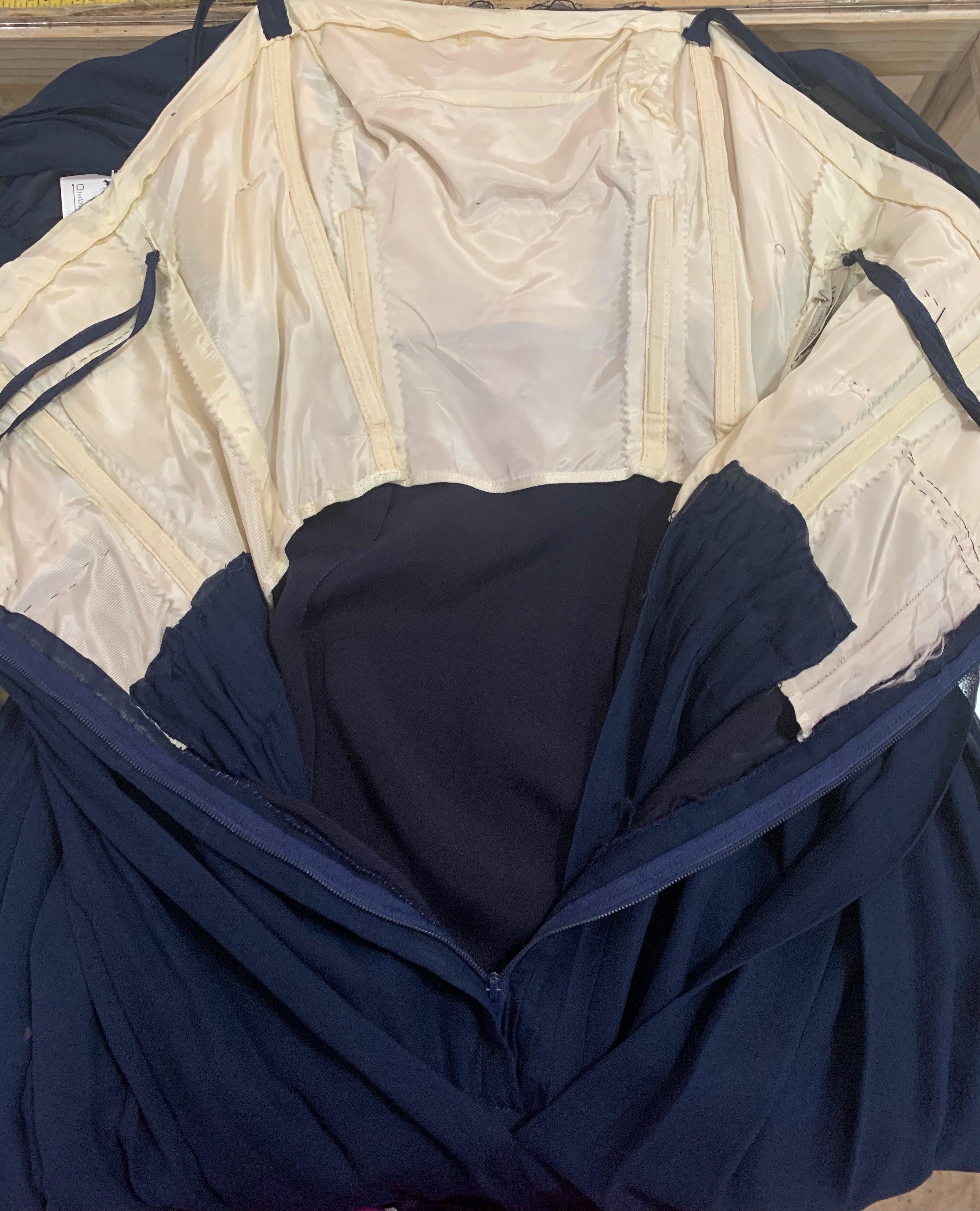 Oleg Cassini Attribution Royal Blue Chiffon Cocktail Dress, 1960s In Excellent Condition For Sale In Los Angeles, CA