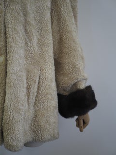 Oleg Cassini beige black jacket / coat