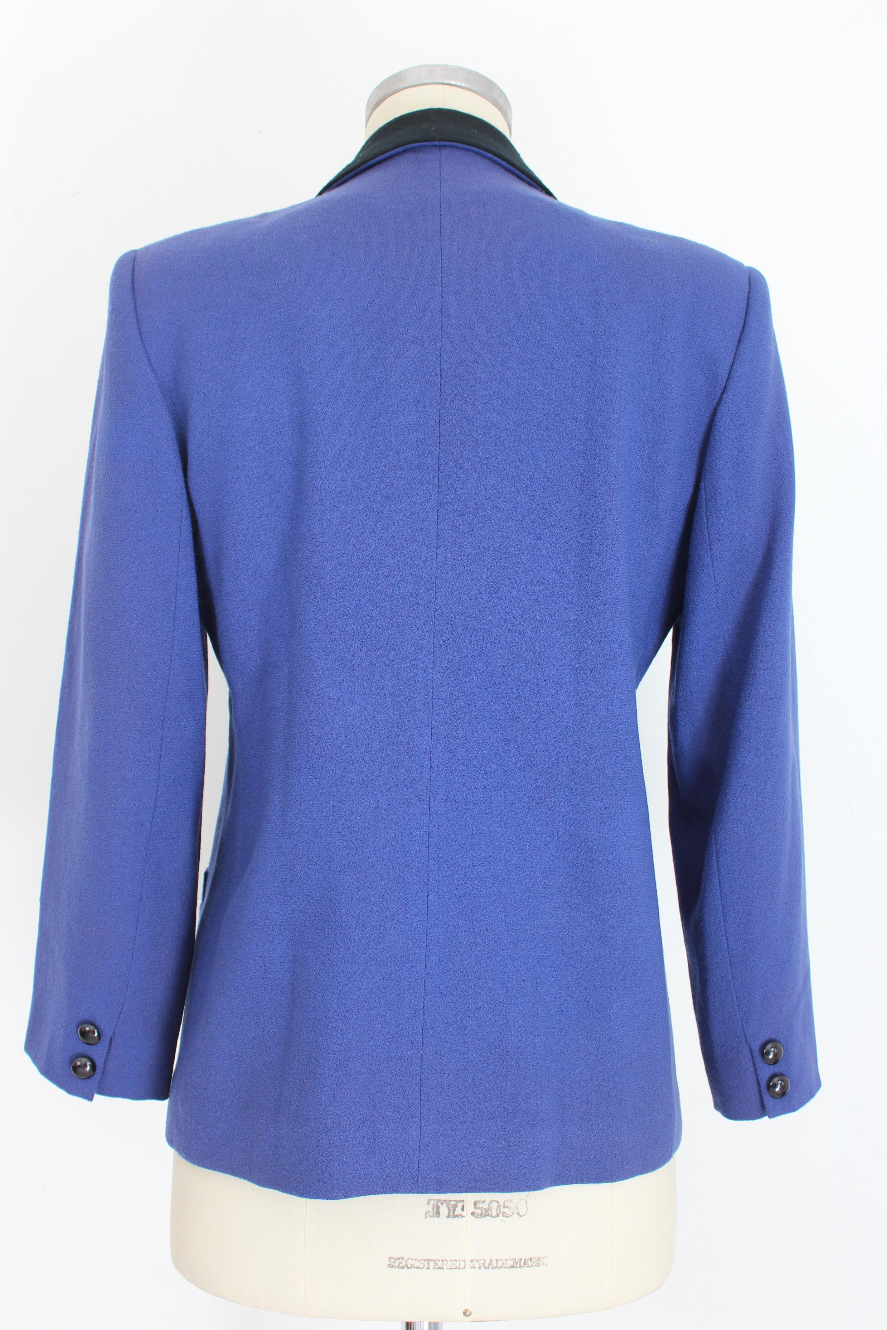 Oleg Cassini Blue Black Wool Pleated Evening Suit Skirt 3