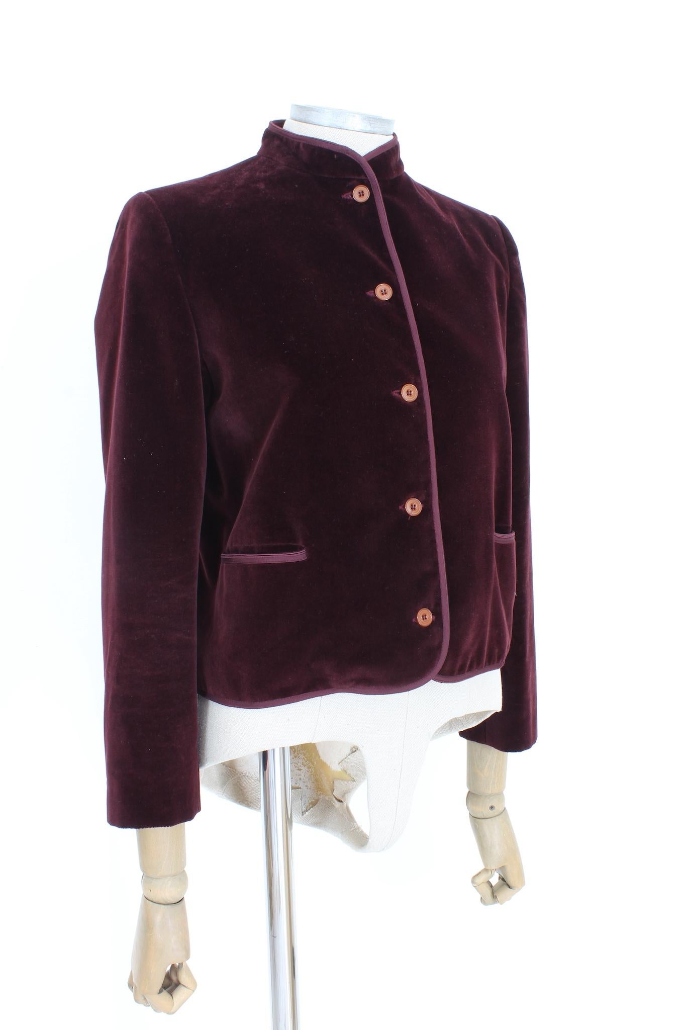 Women's Oleg Cassini Burgundy Velvet Vintage Jacket 1990s