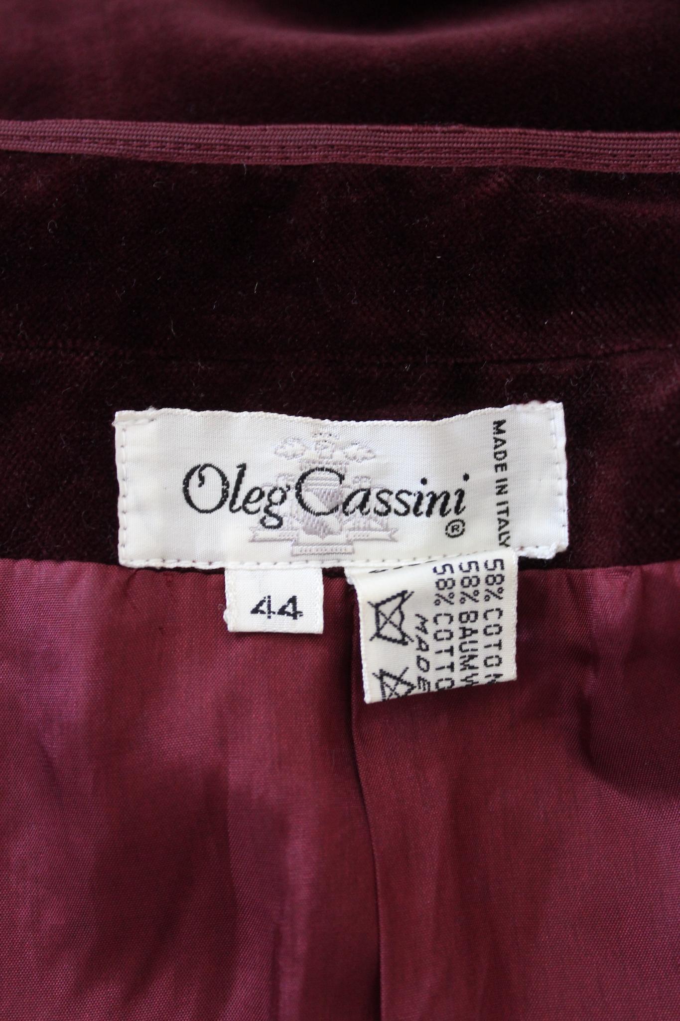 Oleg Cassini Burgundy Velvet Vintage Jacket 1990s 2