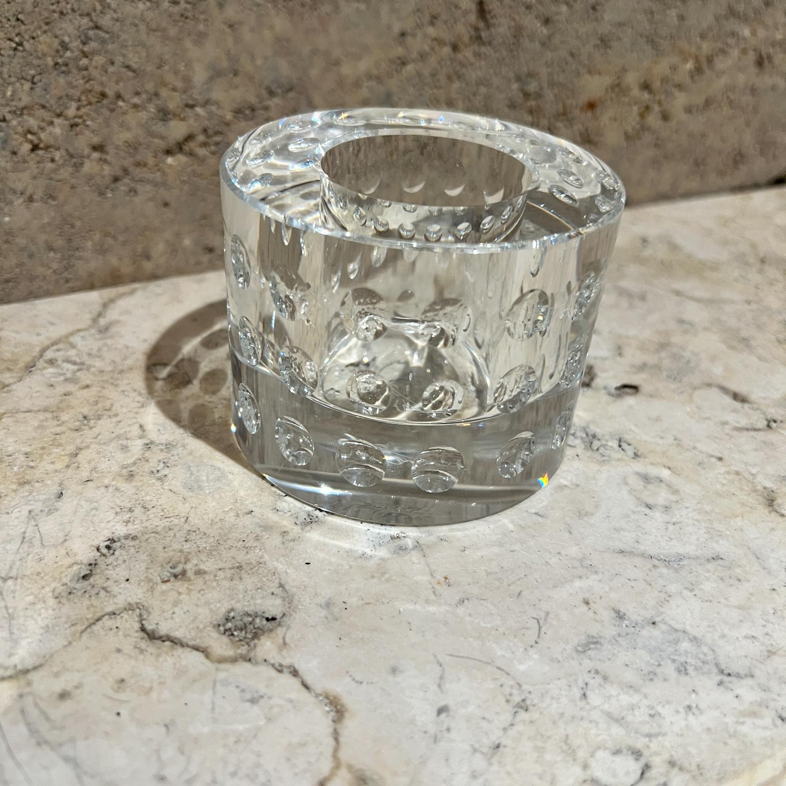 Oleg Cassini Portavelas de Cristal Votivo de Cristal Burbuja Moderno de mediados de siglo en venta