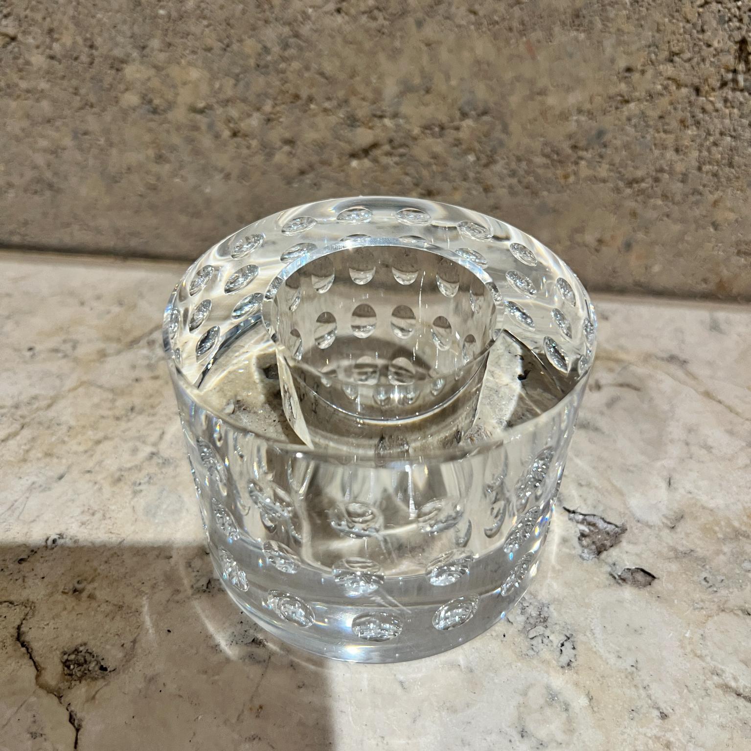 Oleg Cassini Portavelas de Cristal Votivo de Cristal Burbuja siglo XX en venta