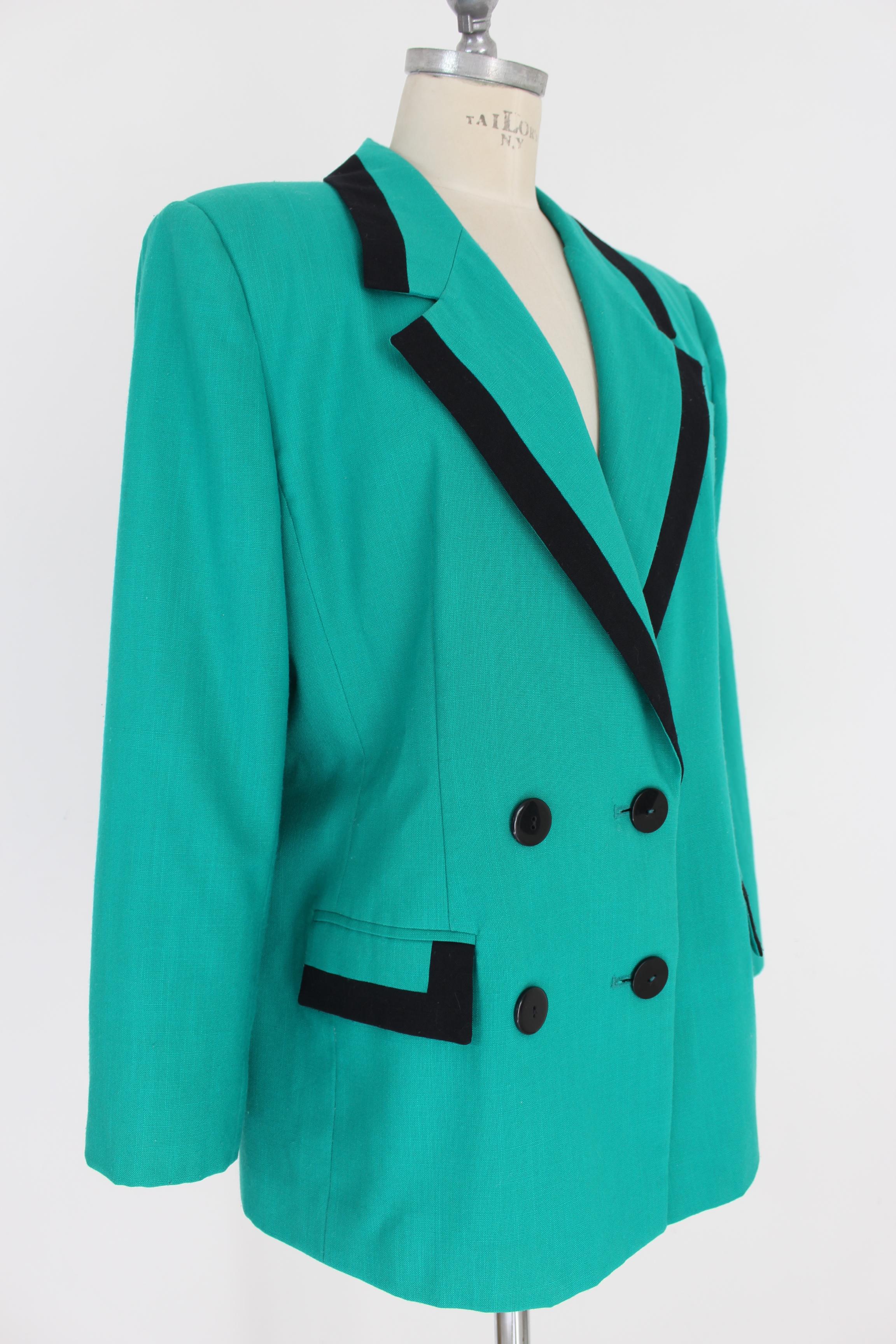 Donna Giacca classica doppiopetto verde di Oleg Cassini