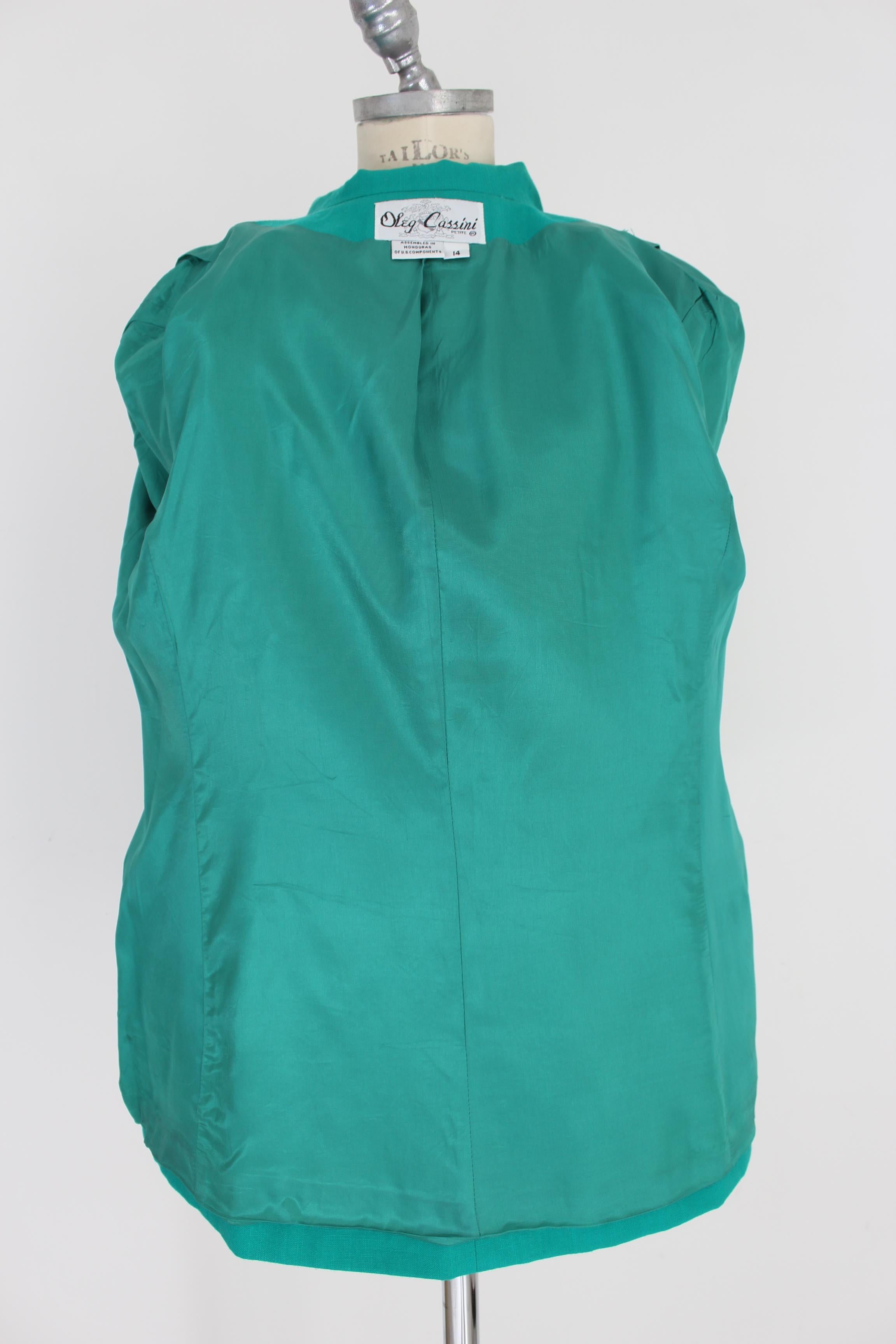 Giacca classica doppiopetto verde di Oleg Cassini 2