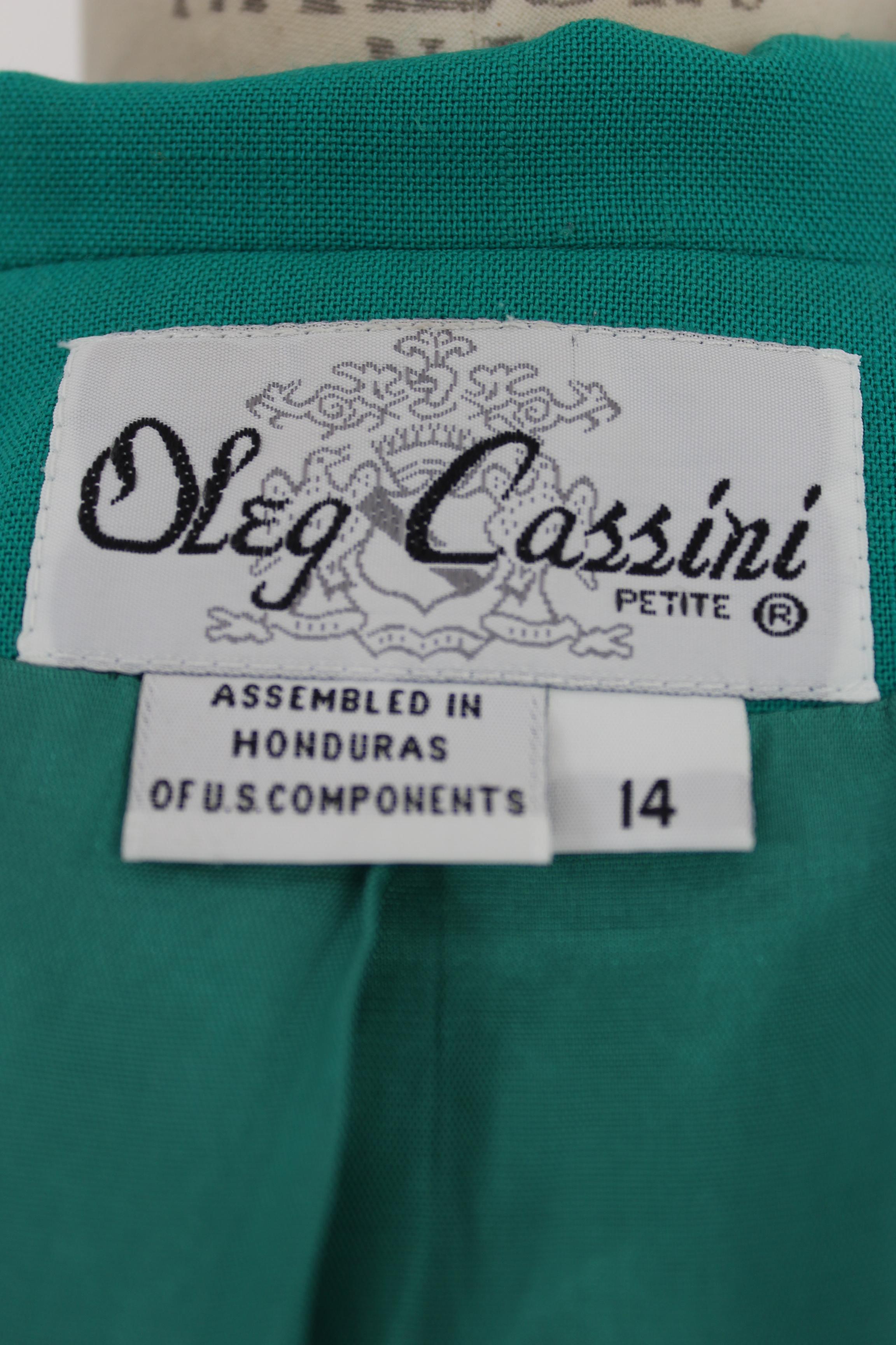 Giacca classica doppiopetto verde di Oleg Cassini 3