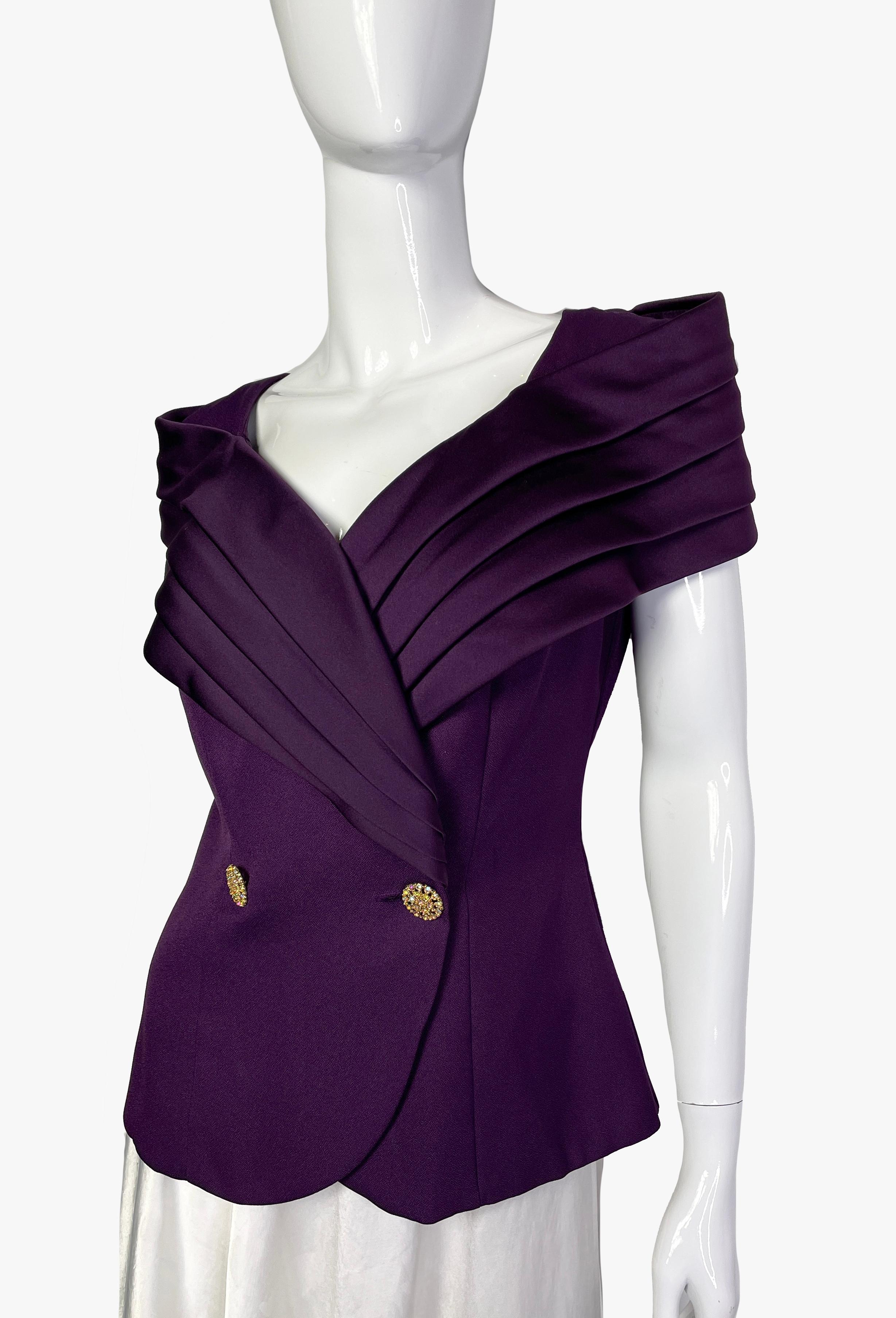 Oleg Cassini vintage evening top, 1980s In Good Condition For Sale In New York, NY
