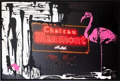 "Chateau Marmont" Oeuvre unique 41" x 61.5" de Oleg Char x James Peter Henry