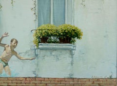 Großes Aquarell Venedig, Original-Ölgemälde, hängefertig