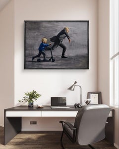 Chasing the Rain Figurative Kunst Original Ölgemälde, hängefertig