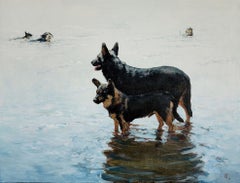 Dog Faith, German Shepherds Original oil Painting, Ready to Hang