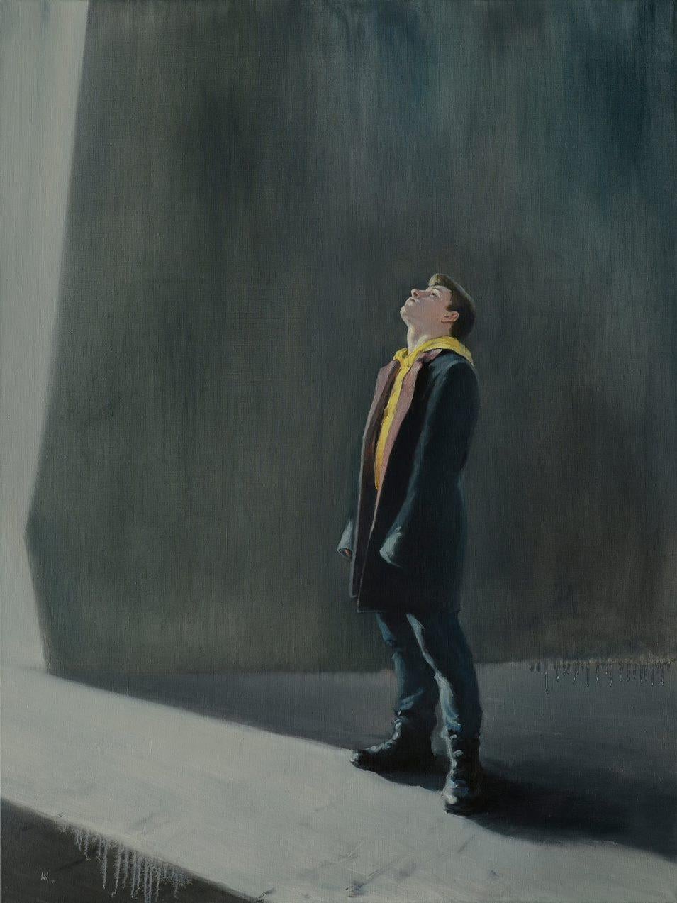 Oleg Kateryniuk Figurative Painting - Look Up, Figurative, Original oil Painting, Ready to Hang