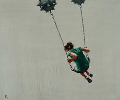 Modern Teenage Emotions Contemporary Art Original oil Painting, Ready to Hang