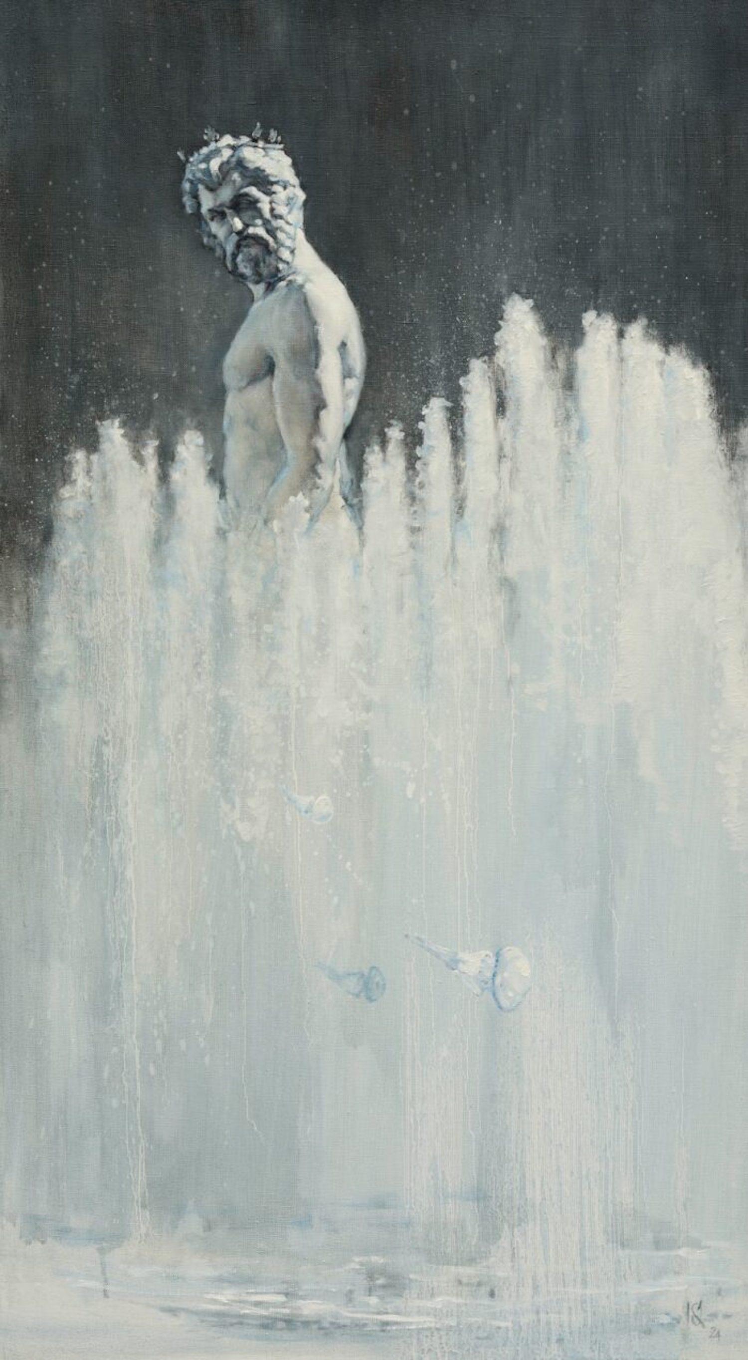 Neptuno Figurative Kunst Original Ölgemälde, hängefertig
