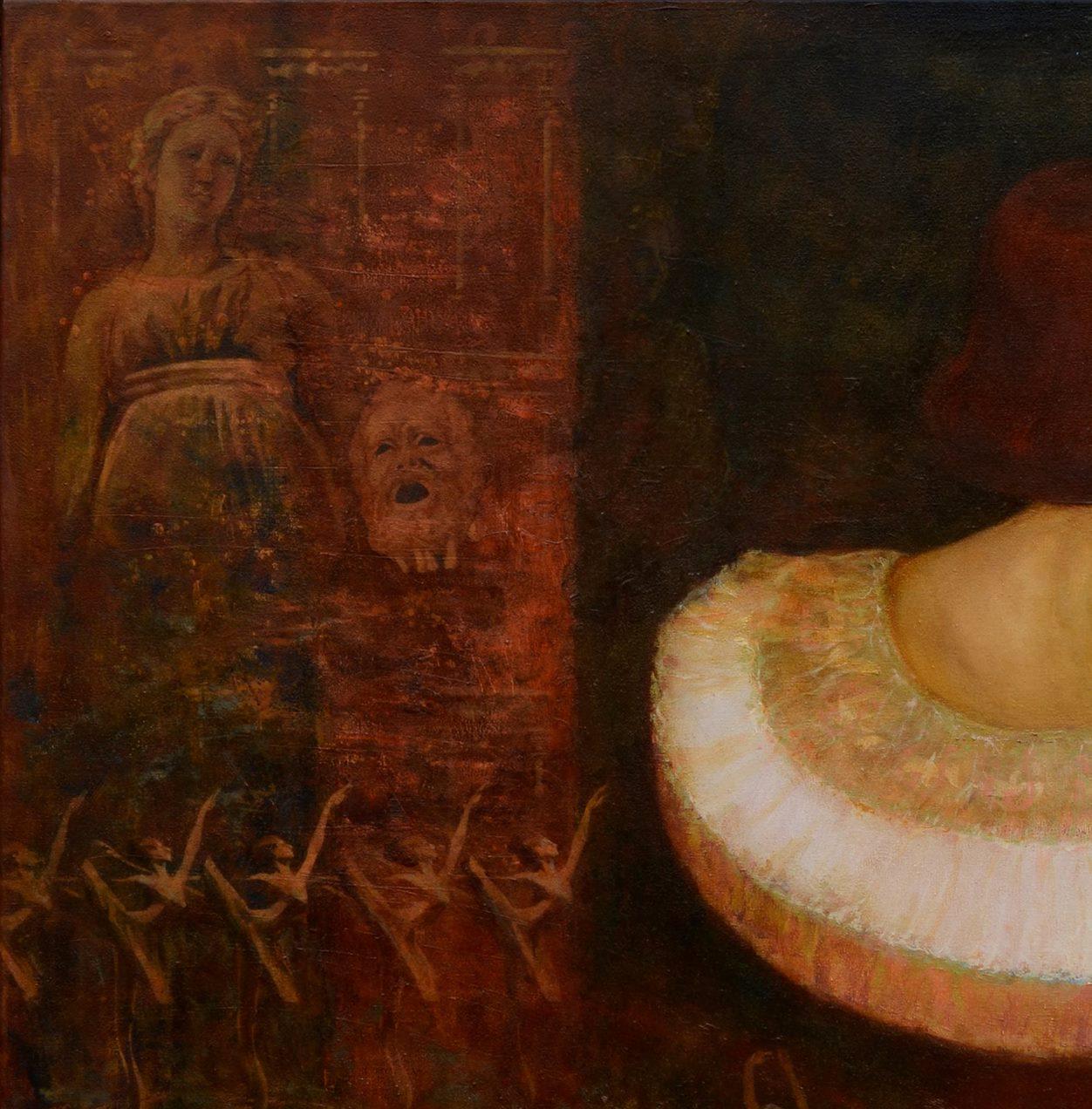 Künstler: Oleg Kateryniuk
Werk: Original-Ölgemälde, handgefertigtes Kunstwerk, ein Unikat 
Medium: Öl auf Leinwand 
Jahr: 2023
Stil: Surrealismus
Titel: Prima
Größe: 31,5