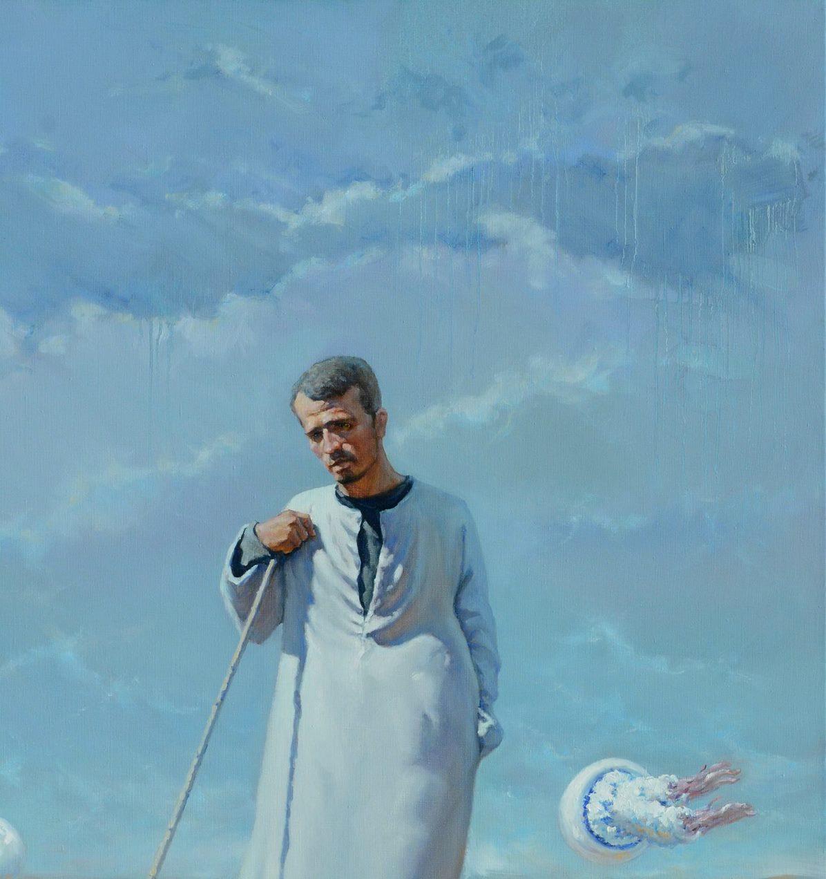 Shepherd of Civilization , Figurative, Original oil Painting, Ready to Hang For Sale 1