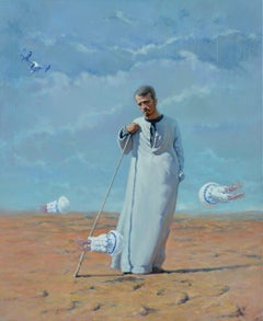 Shepherd of Civilization , Figurative, Original oil Painting, Ready to Hang