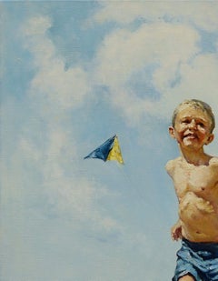 Sunny Island Figurative Art Original oil Painting, Ready to Hang