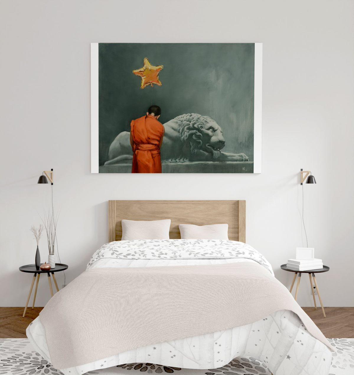 Talk to Me, Figurative Kunst, Original-Ölgemälde, hängefertig im Angebot 2
