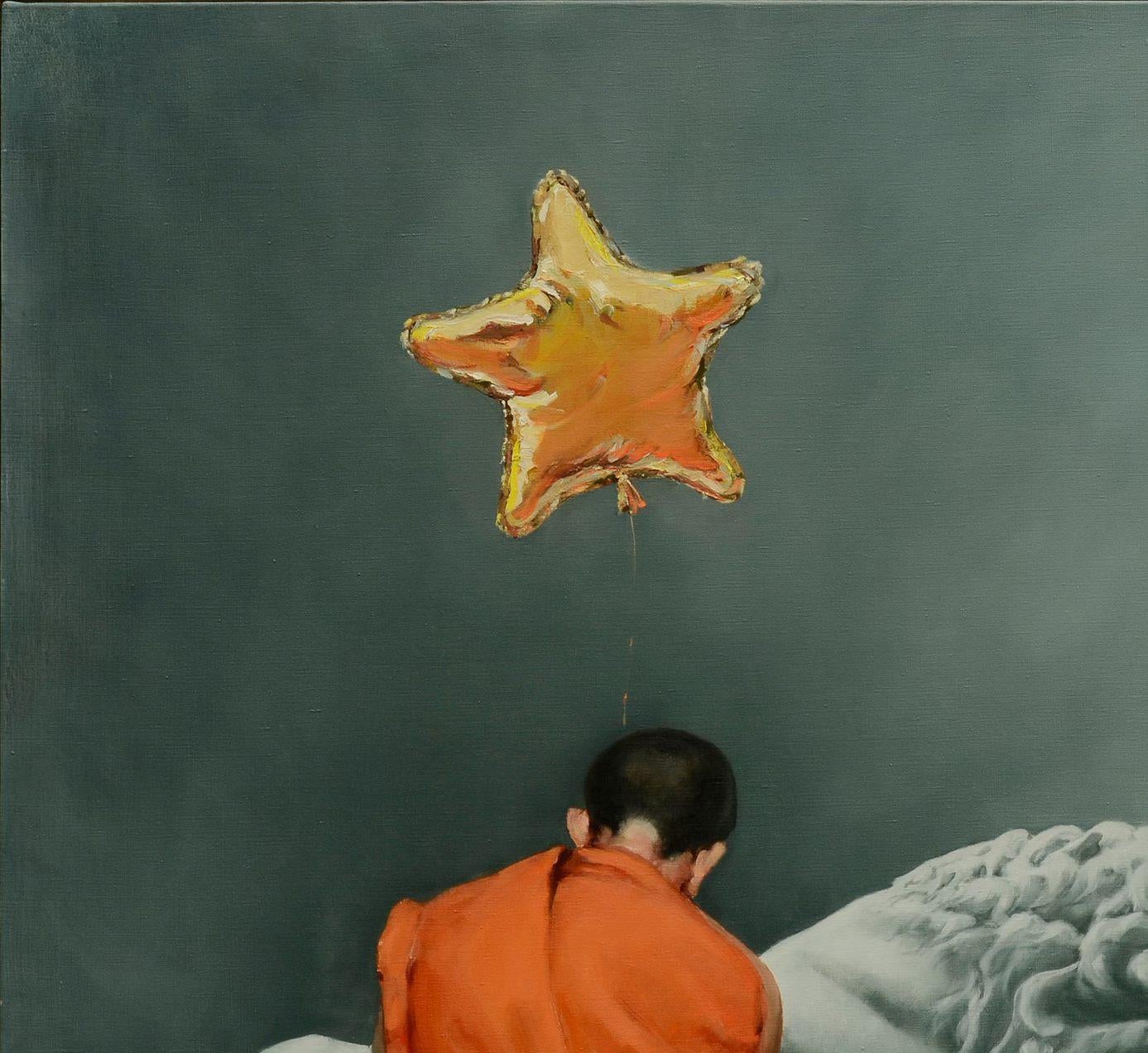 Talk to Me, Figurative Kunst, Original-Ölgemälde, hängefertig (Grau), Figurative Painting, von Oleg Kateryniuk