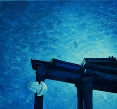 The Portal of Jellyfishes, Surrealism, Original oil Painting, Ready to Hang