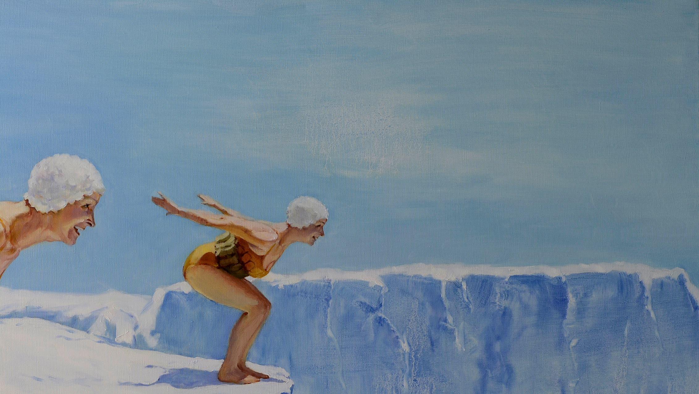 This Silly World, Sport, Figurative Original oil Painting, Ready to Hang For Sale 1