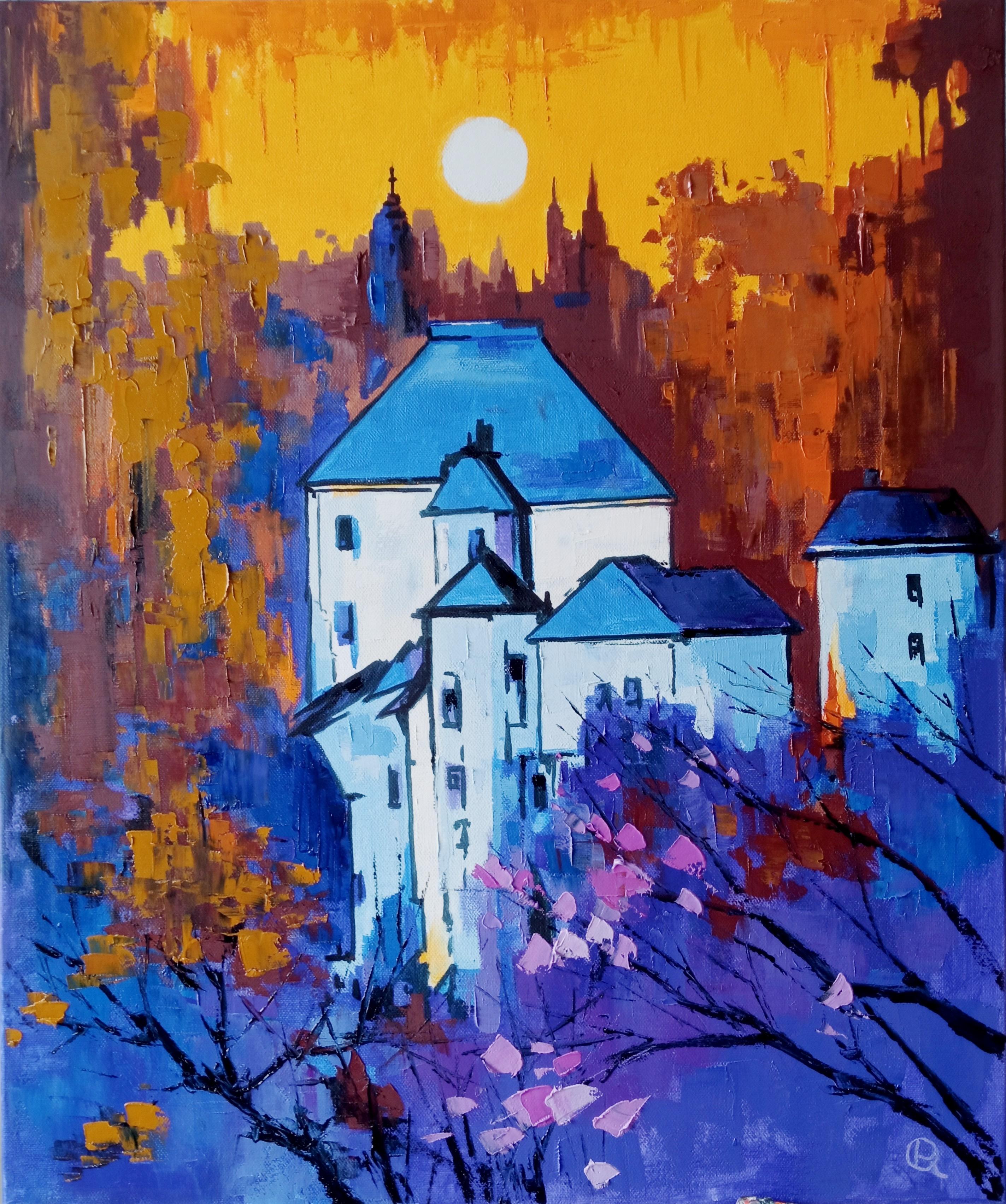 Oleg Ryzhkov Figurative Painting – "Vollmond"