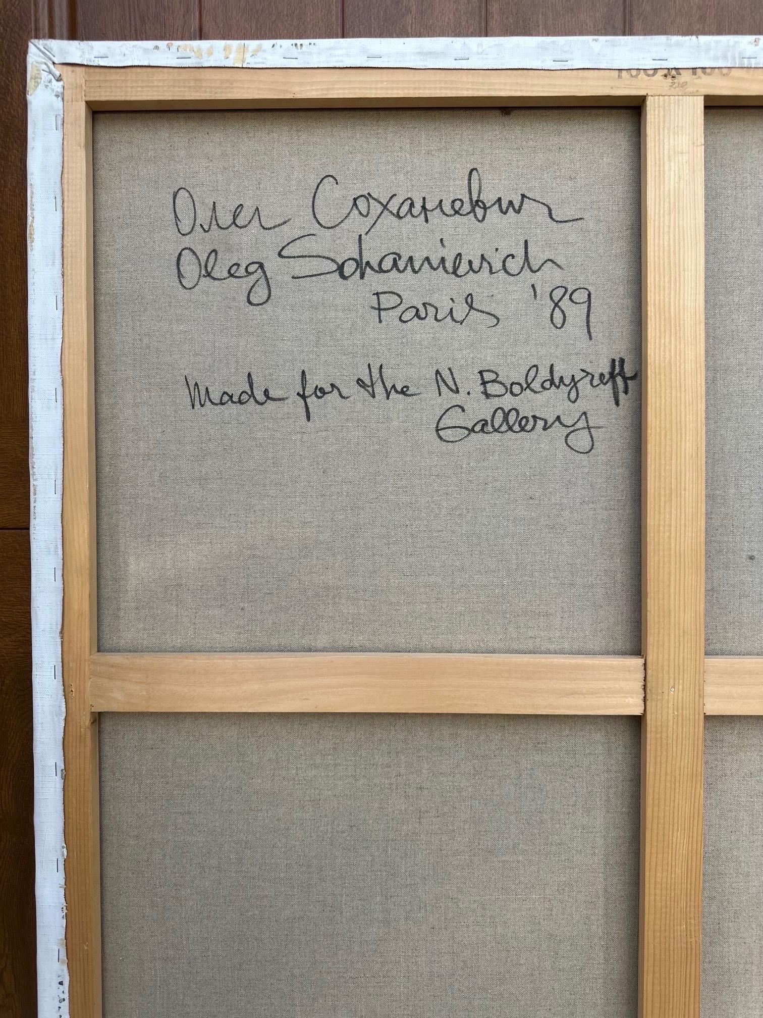 Gran cuadro al óleo Oleg Sohanievich Arte no conformista Avant Garde Ucraniano en venta 3