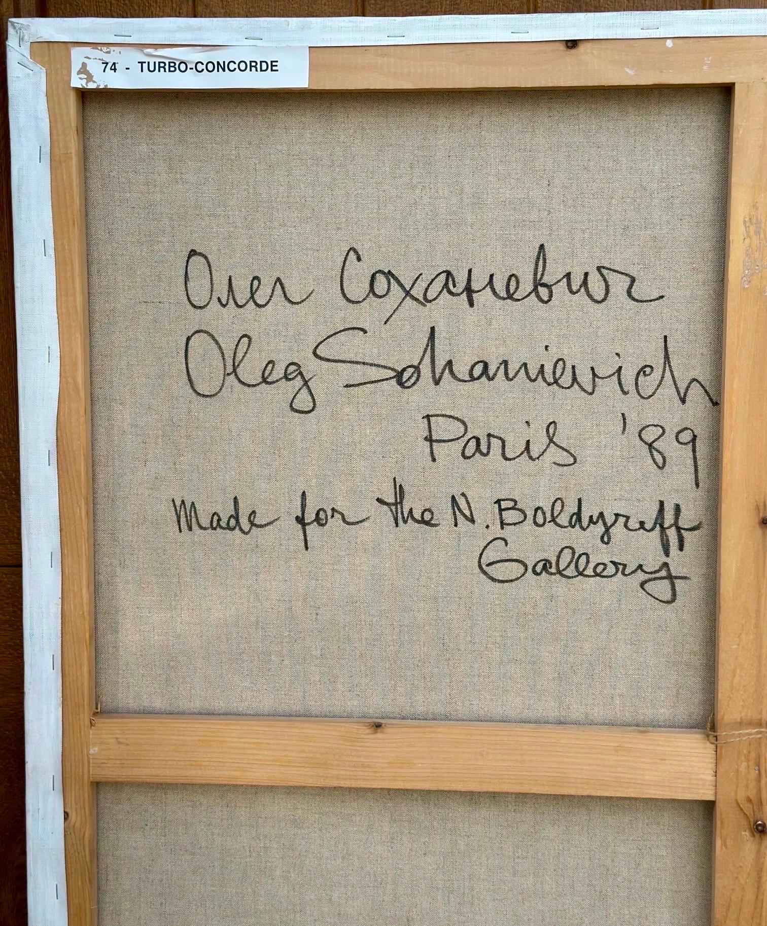 Gran cuadro al óleo Oleg Sohanievich Arte no conformista Avant Garde Ucraniano en venta 4