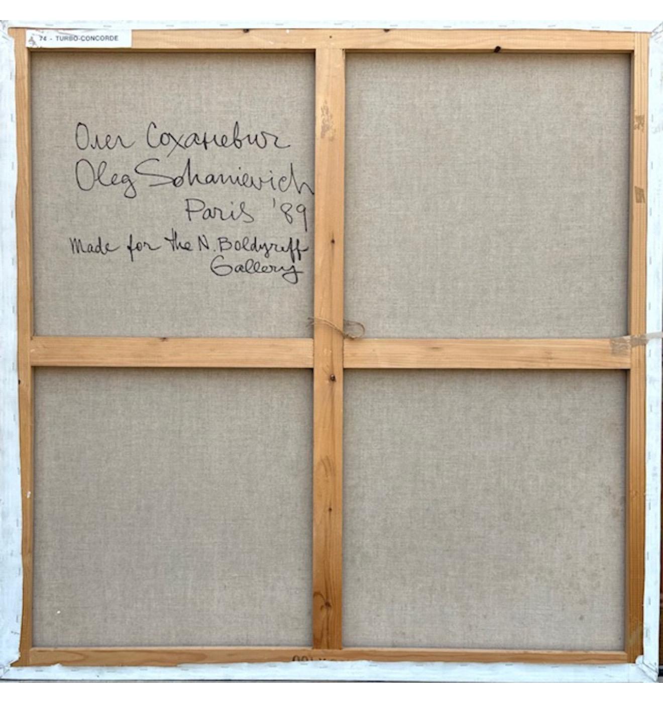 Gran cuadro al óleo Oleg Sohanievich Arte no conformista Avant Garde Ucraniano en venta 5