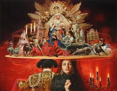 "España" by Oleg Turchin, 60x75 in., Original Oil on Canvas, Baroque Hat Series