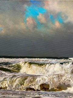 "Sea", Oleg Turchin, Oil on Canvas, 30x47, Photorealism Original Oil Seascape