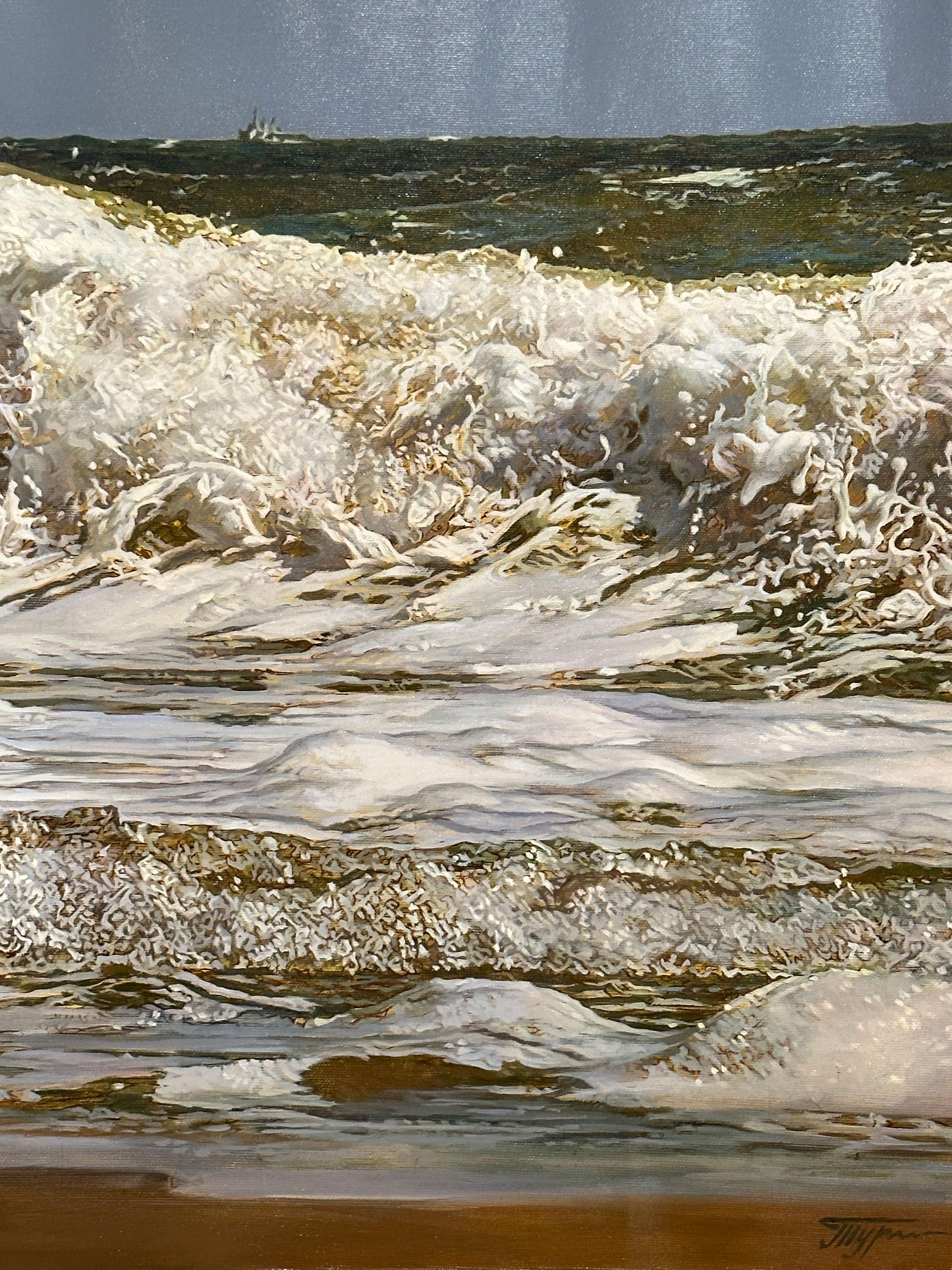 „Wave“, Oleg Turchin, Öl auf Leinwand, 30x47, Fotorealismus, Original-Ölgemälde im Angebot 3