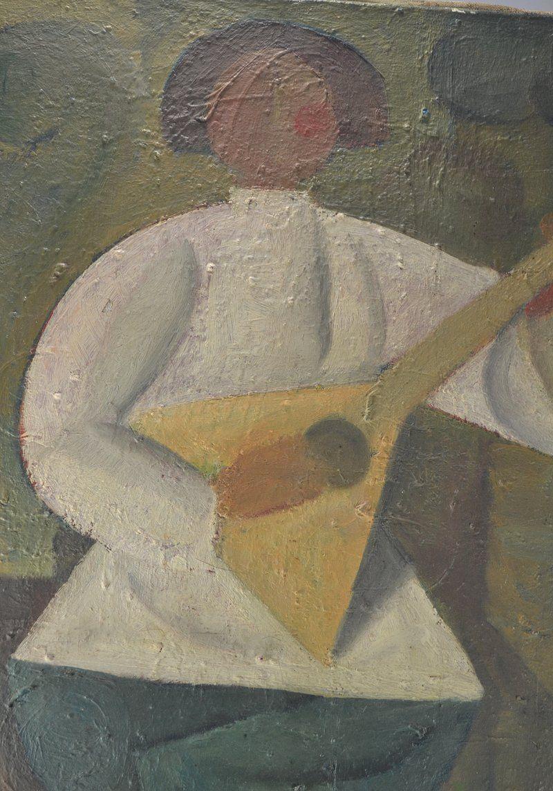Russian Oleg Zinger. Balalaika player oil on canvas.