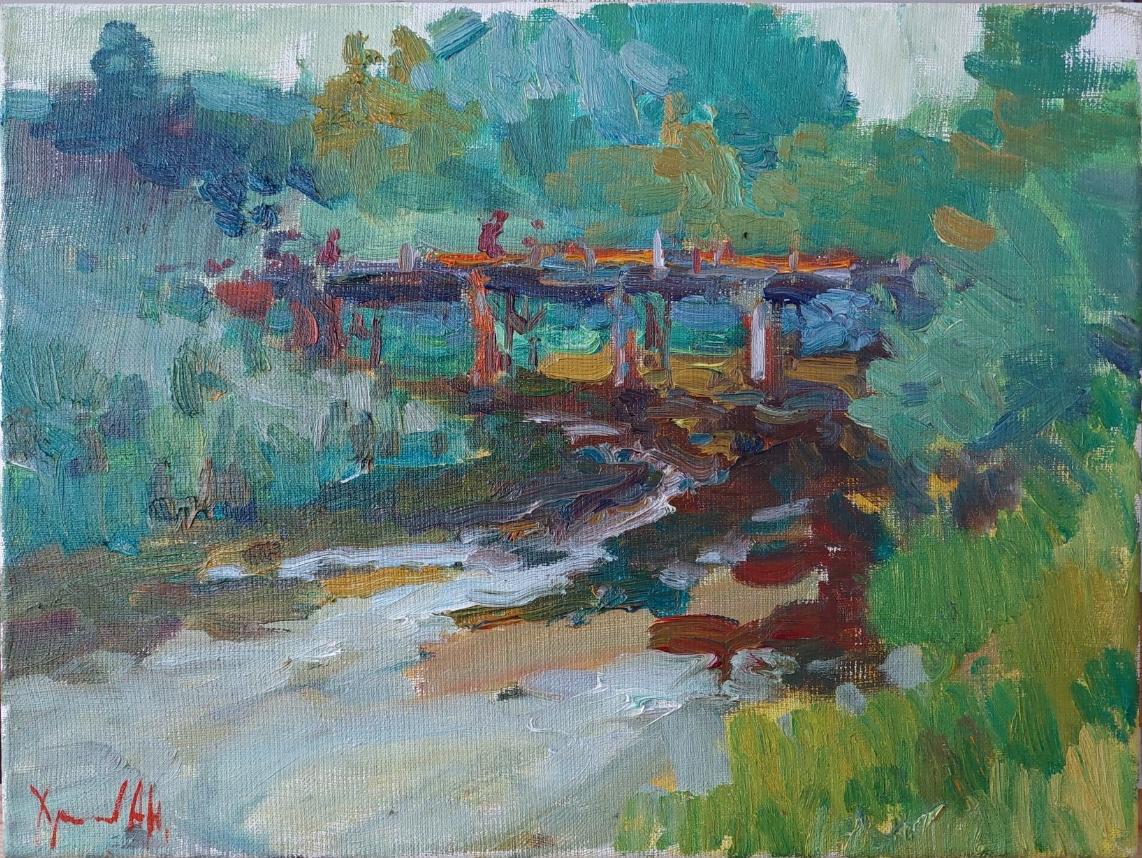 Landscape Painting di  Oleksandr Khrapachov - _ CROSSING
