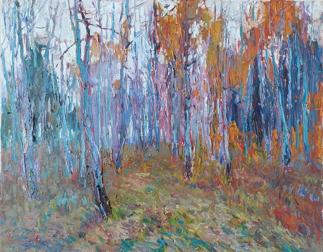  Oleksandr Khrapachov Landscape Painting – „Among the Birches“