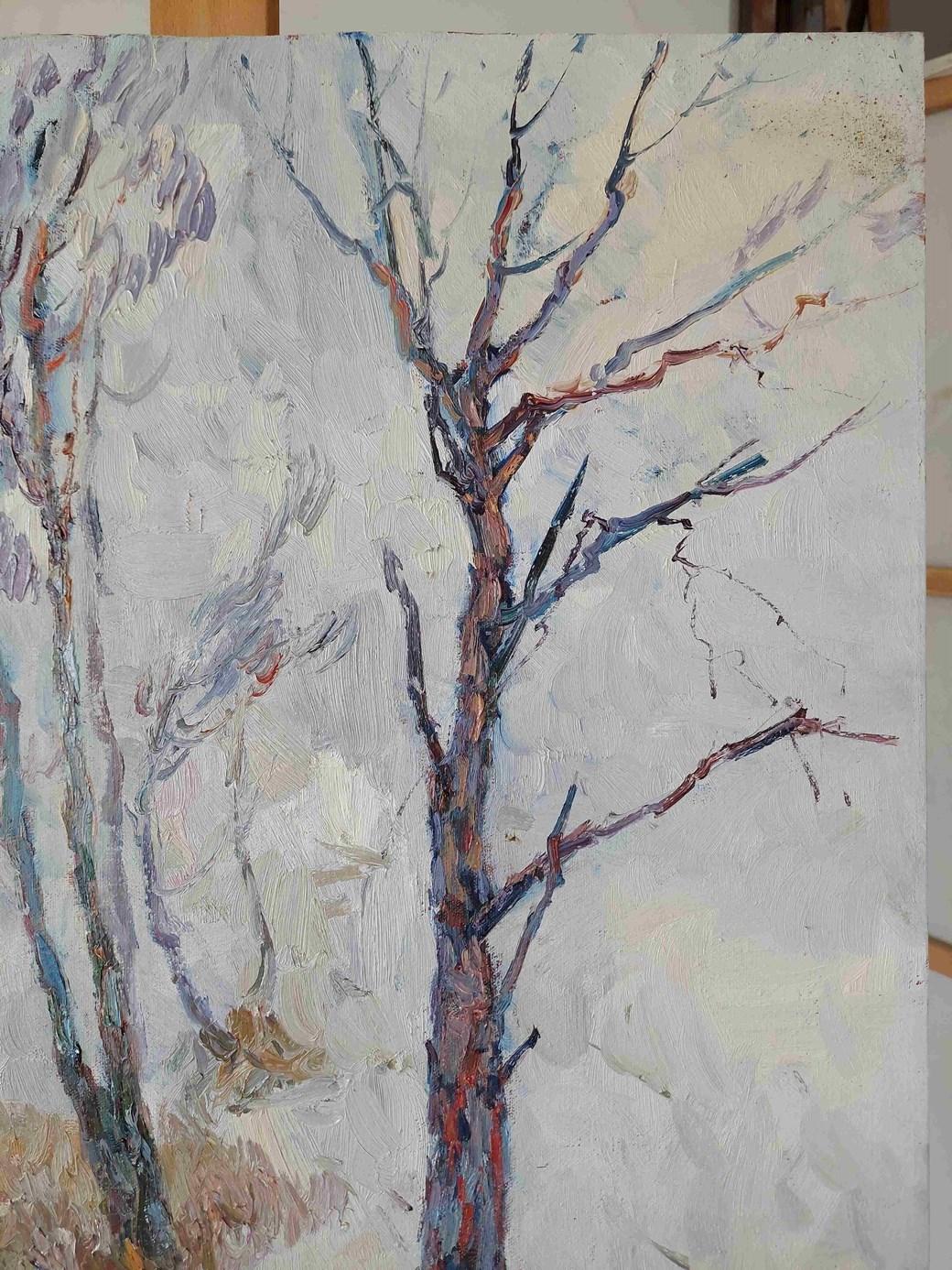 Herbst (Grau), Landscape Painting, von  Oleksandr Khrapachov