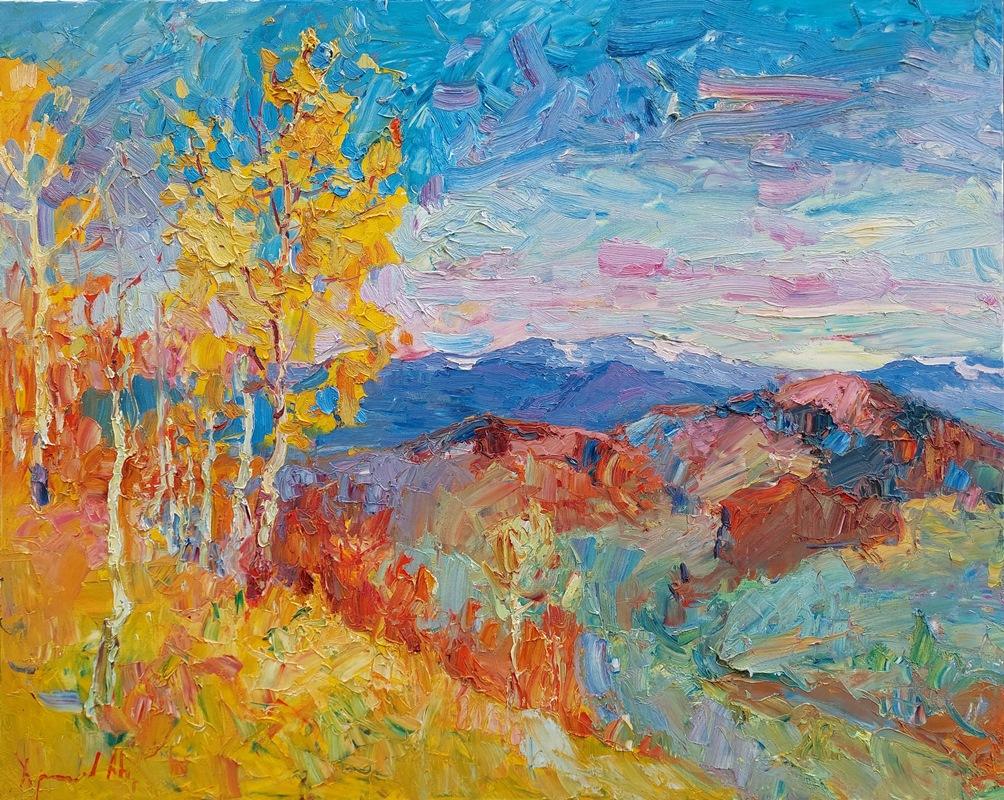  Oleksandr Khrapachov Landscape Painting - "Autumn has come"