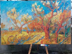 «Blooming Valley», pintura paisajística impresionista, óleo sobre lienzo, 2018